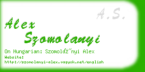 alex szomolanyi business card